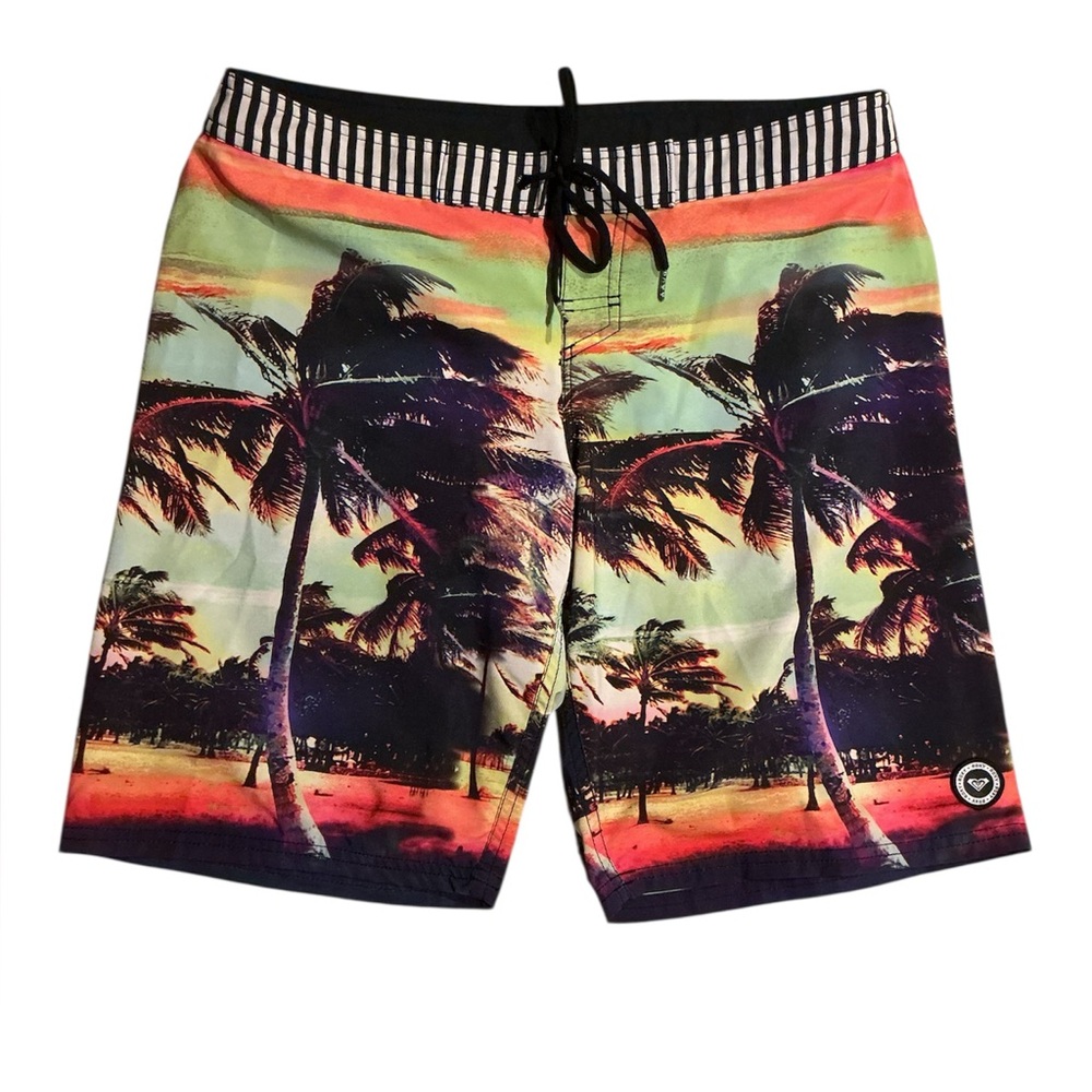 Roxy women’s board shorts swim boardshorts Medium Tropical Palm Trees